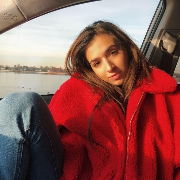 I AM GIA RED TEDDY COAT - Picture 3 of 3